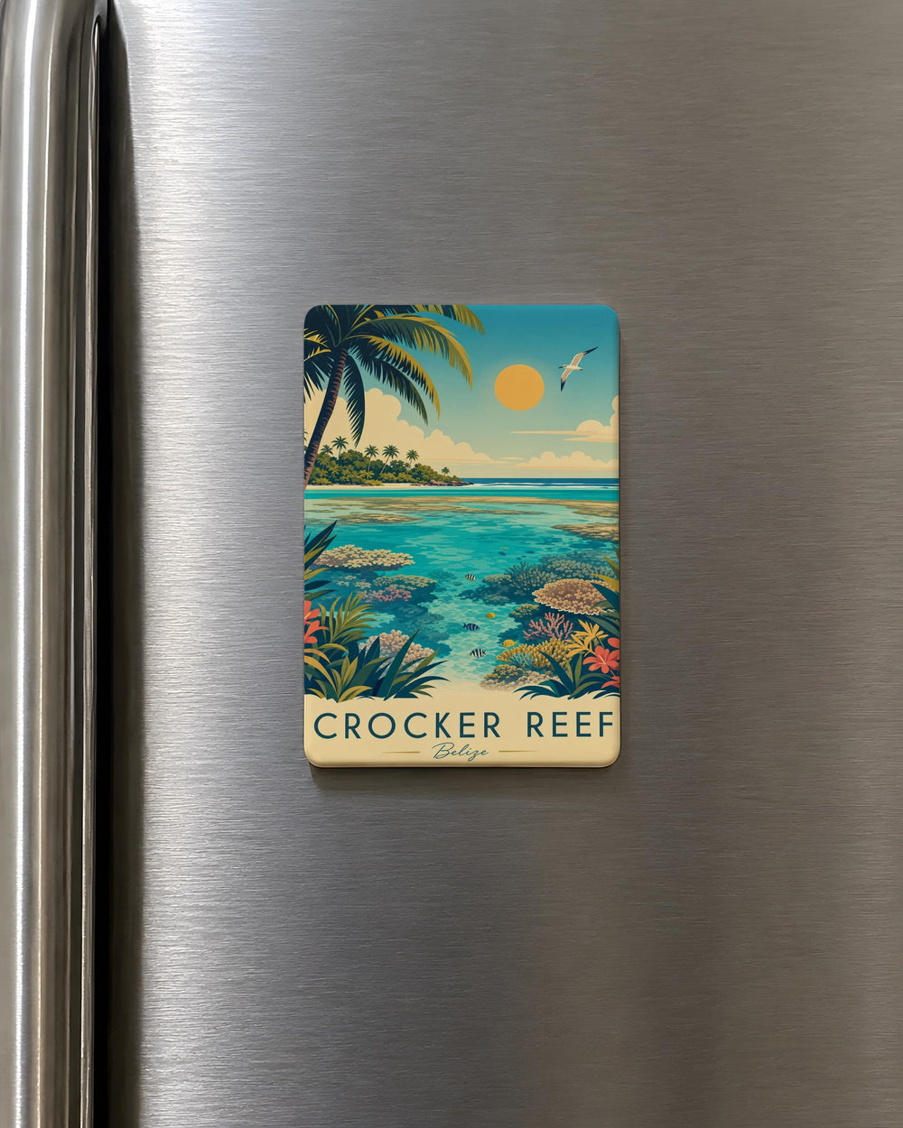 Crocker Reef Fridge Magnet, Coral Reef Ocean Scene Souvenir, Tropical Marine Life Decor Magnet