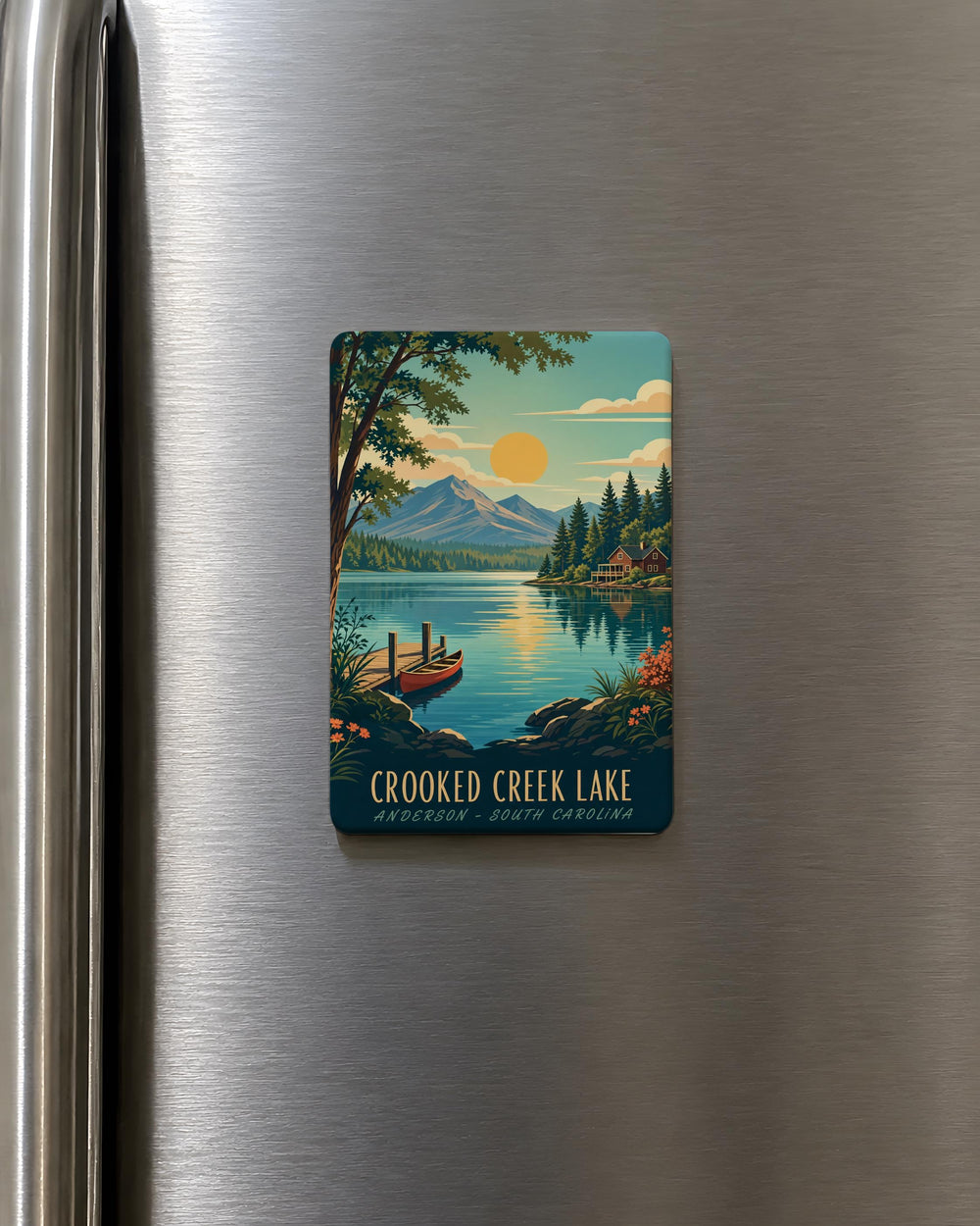 Crooked Creek Lake Fridge Magnet, Crooked Creek Lake Souvenir Magnet, Lake Destination Keepsake, Travel Gift