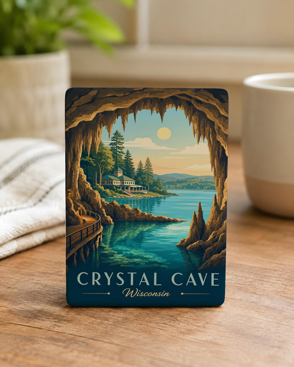 Crystal Cave Wisconsin Fridge Magnet, Cave Adventure Souvenir, Wisconsin Travel Gift, Underground Cavern Keepsake Magnet