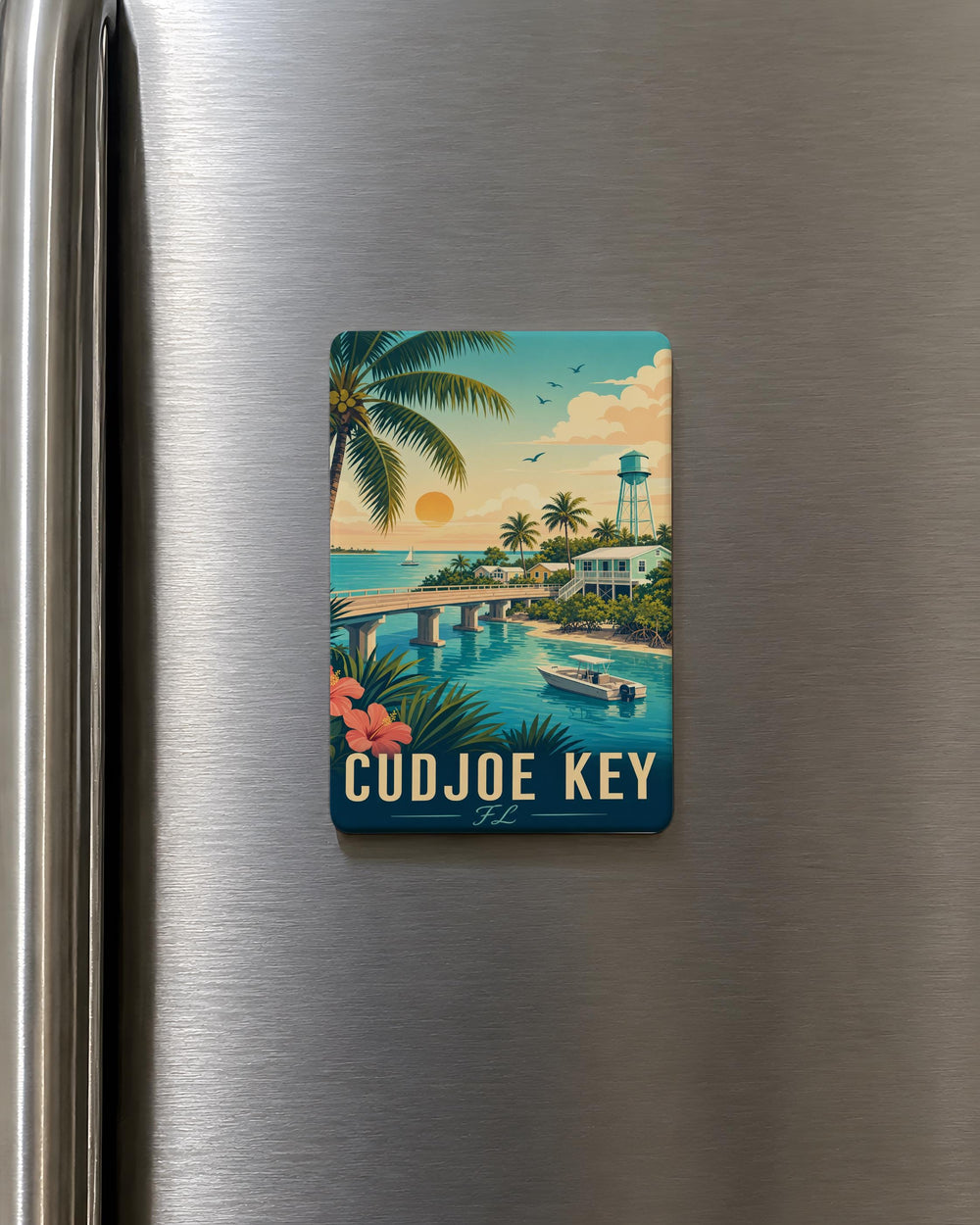 Cudjoe Key Florida Fridge Magnet, Cudjoe Key FL Souvenir Magnet, Florida Keys Travel Gift, Coastal Island Keepsake Magnet