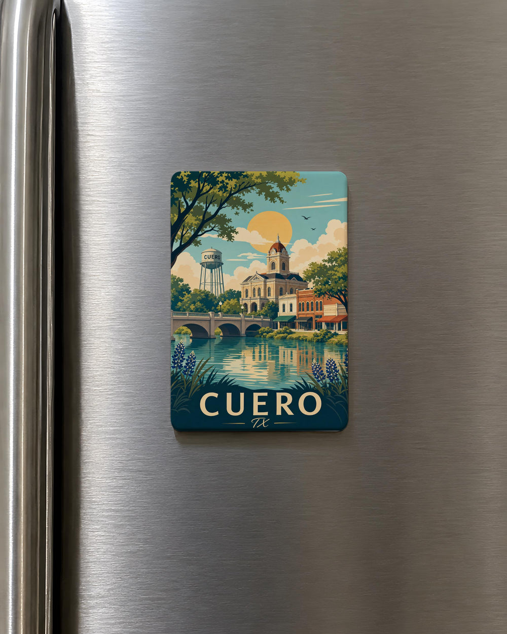 Cuero Texas Fridge Magnet, Cuero TX Souvenir Magnet, Texas Travel Keepsake, Small Town Texas Gift, Texas Landmark Magnet