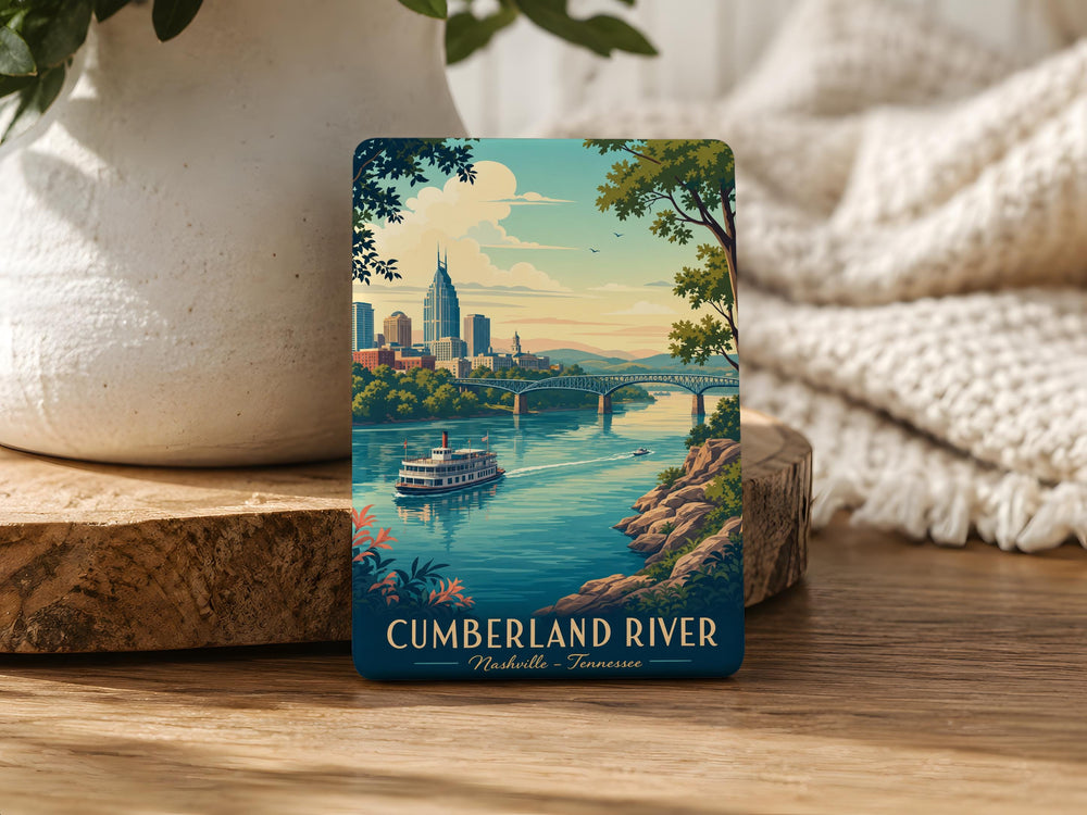 Cumberland River Fridge Magnet, Tennessee River Landmark Souvenir, Cumberland River Gift for Travelers and Nature Lovers