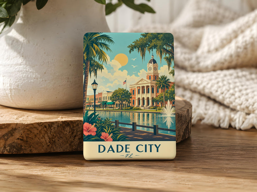 Dade City FL Fridge Magnet, Dade City Florida Souvenir Magnet, Pasco County Travel Gift, Hometown Keepsake Magnet