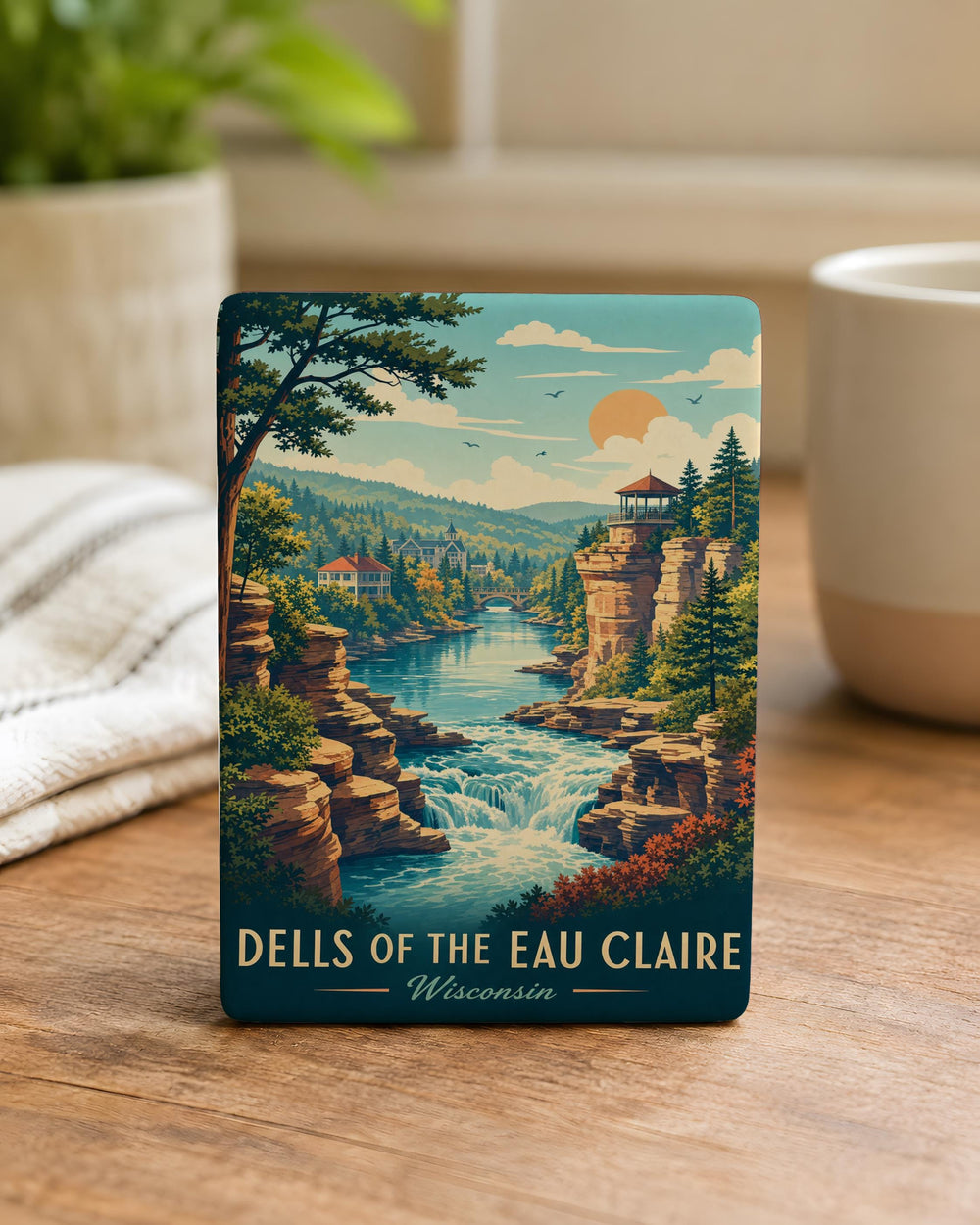 Dells of the Eau Claire Fridge Magnet, Wisconsin River Gorge Souvenir Magnet, Nature Landmark Travel Keepsake