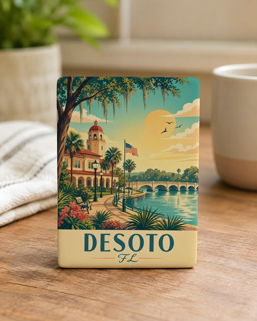 DeSoto Florida Fridge Magnet, DeSoto County FL Souvenir Magnet, Florida Travel Gift, DeSoto FL Keepsake Magnet