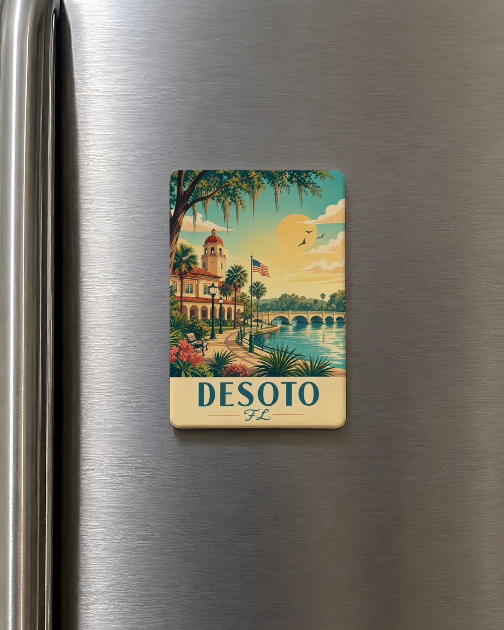 DeSoto Florida Fridge Magnet, DeSoto County FL Souvenir Magnet, Florida Travel Gift, DeSoto FL Keepsake Magnet