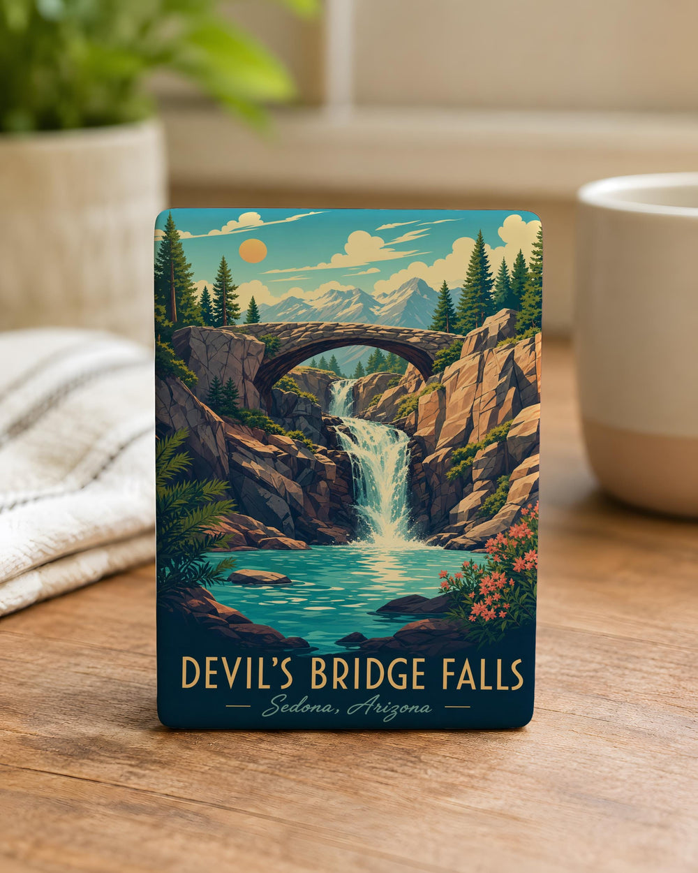 Devils Bridge Falls Fridge Magnet, Waterfall Landmark Souvenir, Nature Travel Keepsake Magnet