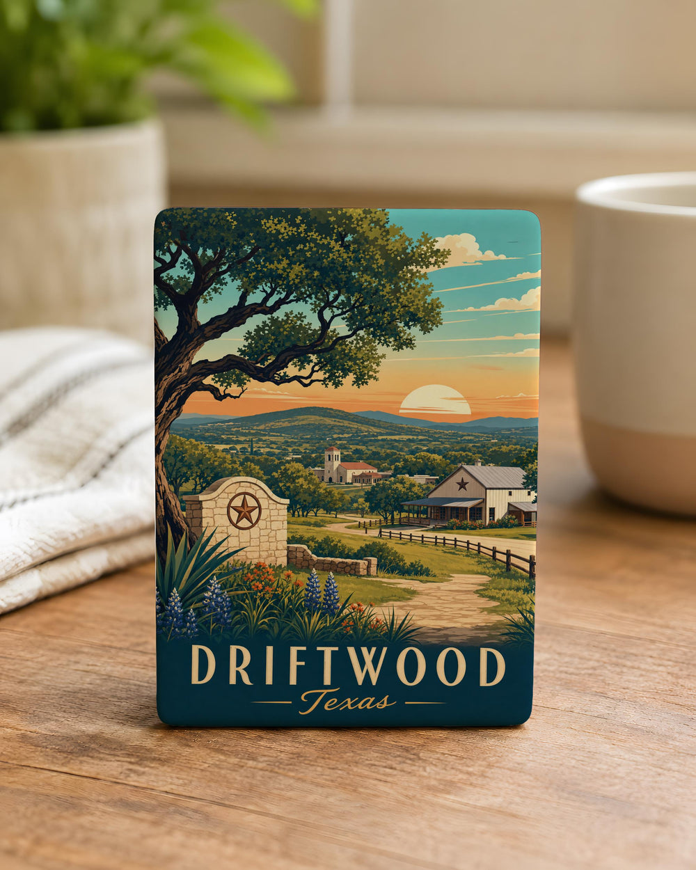 Driftwood Texas Fridge Magnet, Driftwood TX Souvenir Magnet, Texas Hill Country Travel Gift, Rustic Texas Town Keepsake Magnet