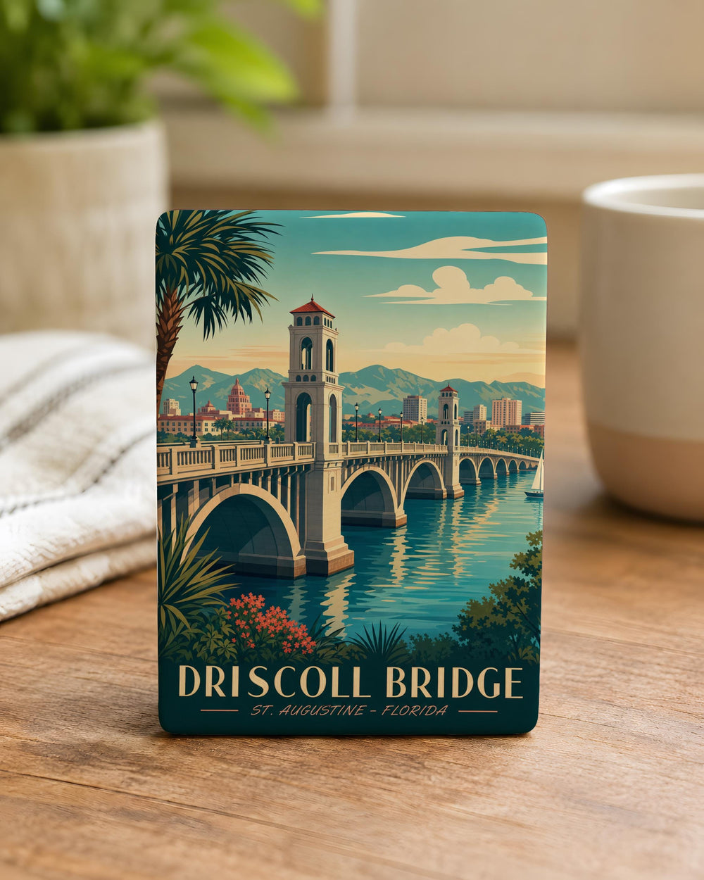 Driscoll Bridge Fridge Magnet, Bridge Landmark Souvenir Magnet, Scenic Bridge Travel Keepsake Magnet