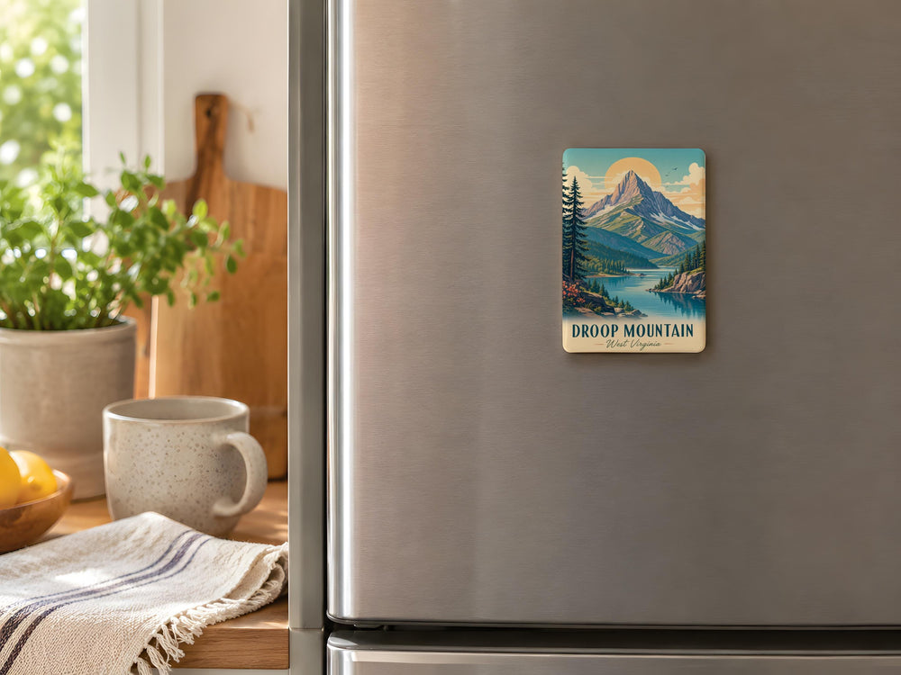 Droop Mountain Fridge Magnet, West Virginia Landmark Souvenir, Appalachian History Gift, Droop Mountain Battlefield Memorabilia