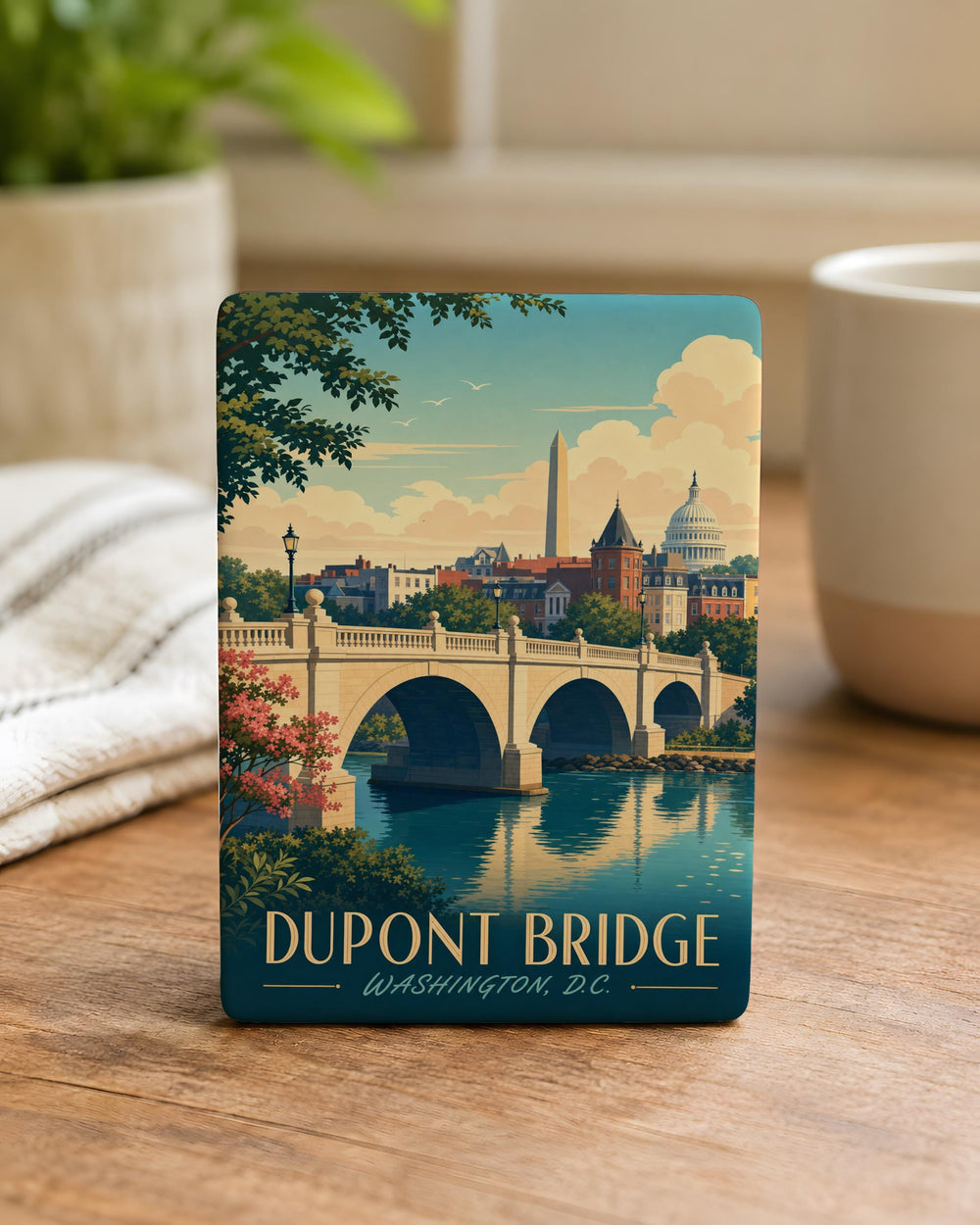Dupont Bridge Fridge Magnet, Dupont Bridge Landmark Souvenir, Bridge Travel Keepsake Magnet, Dupont Bridge Gift