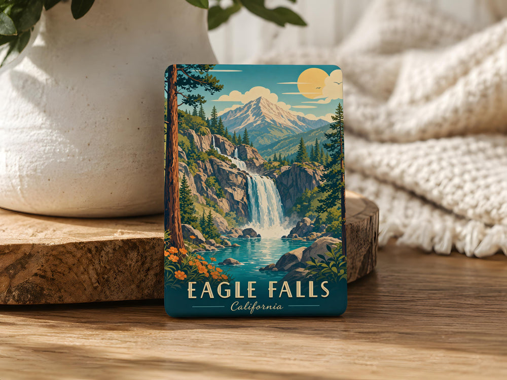 Eagle Falls California Fridge Magnet, Lake Tahoe Waterfall Souvenir Magnet, Sierra Nevada Travel Keepsake Magnet
