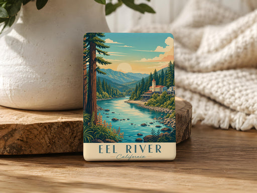 Eel River Fridge Magnet, Eel River Souvenir Magnet, River Nature Travel Gift, California Eel River Keepsake Magnet