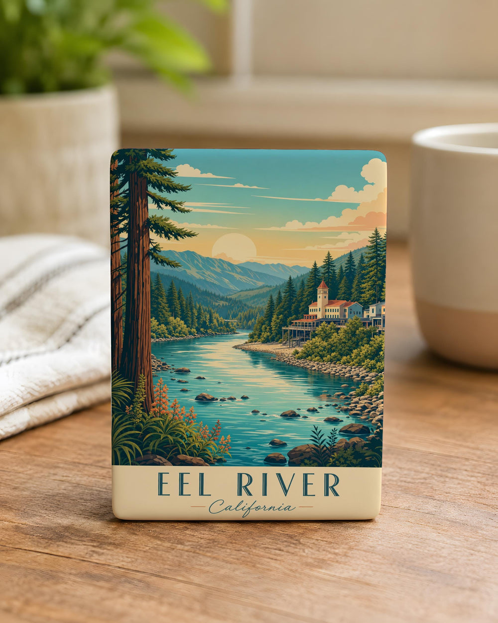 Eel River Fridge Magnet, Eel River Souvenir Magnet, River Nature Travel Gift, California Eel River Keepsake Magnet