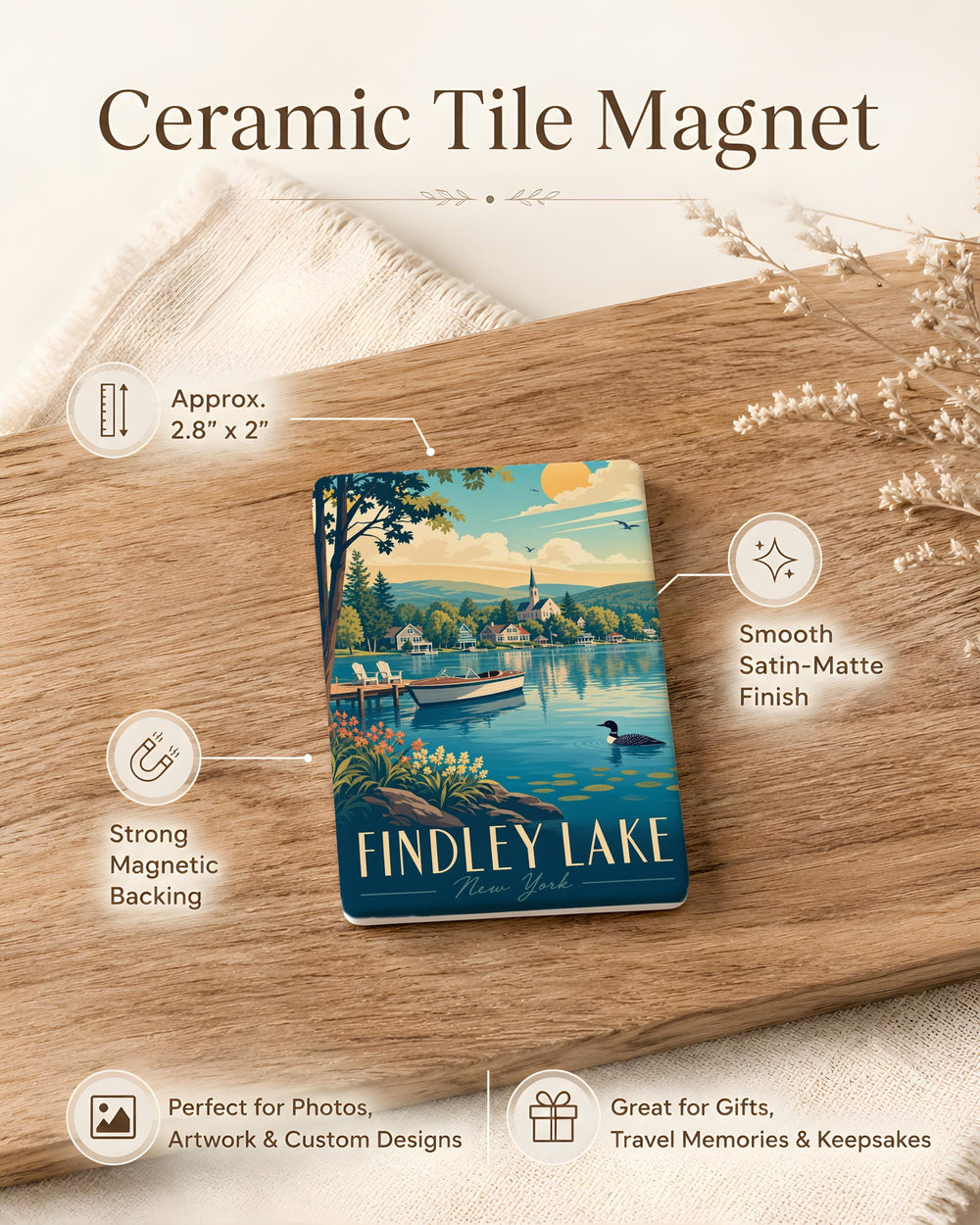 Findley Lake Fridge Magnet, Findley Lake New York Souvenir Magnet, Lake House Decor, Vacation Keepsake, Travel Gift