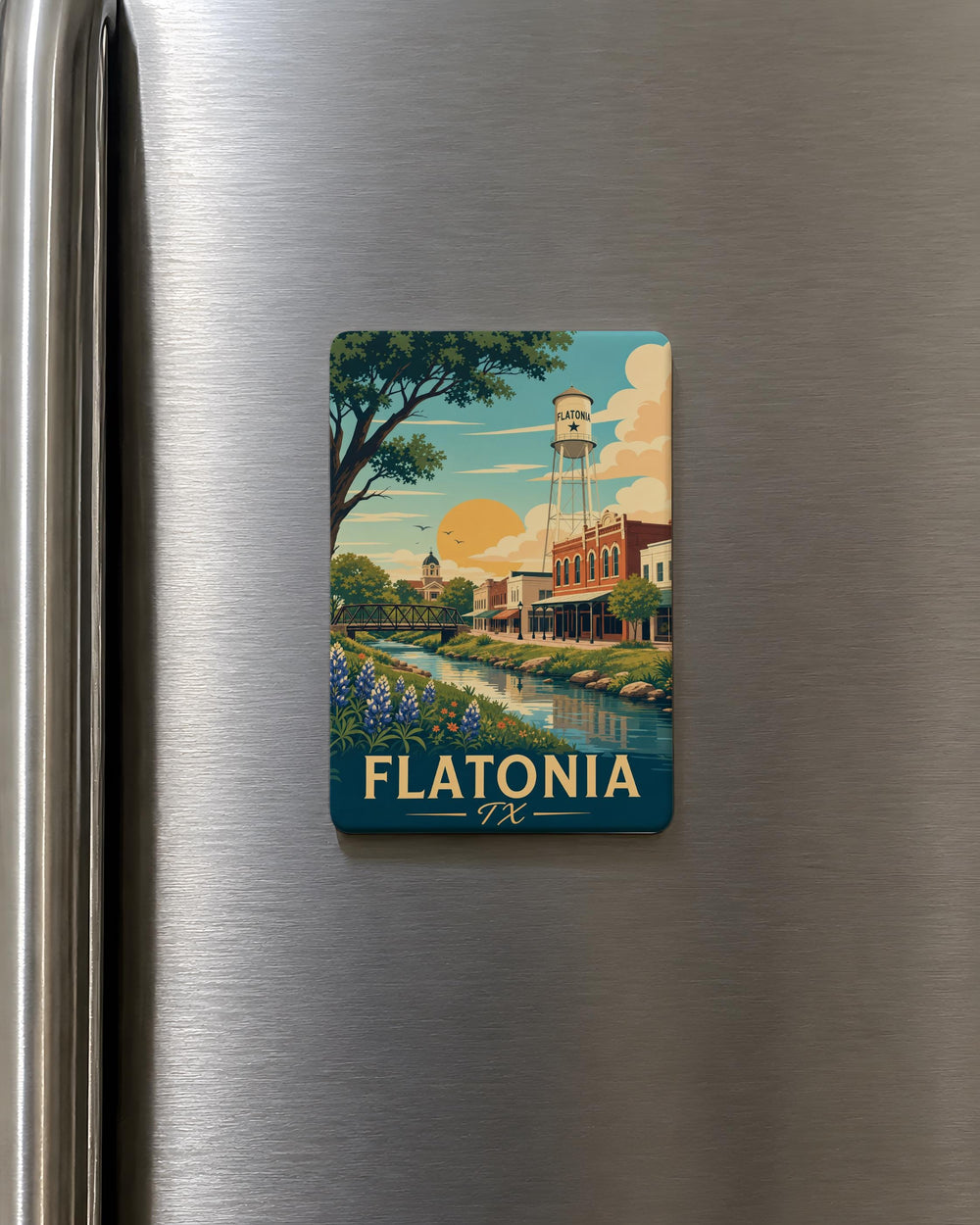 Flatonia TX Fridge Magnet, Flatonia Texas Souvenir Magnet, Small Town Texas Travel Keepsake Magnet