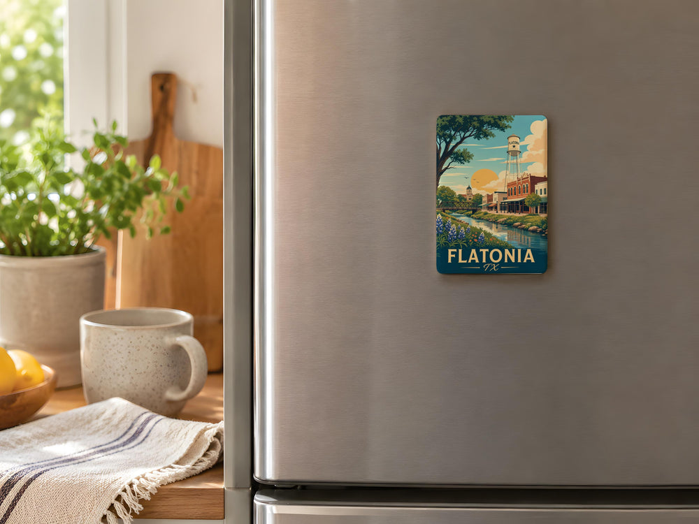 Flatonia TX Fridge Magnet, Flatonia Texas Souvenir Magnet, Small Town Texas Travel Keepsake Magnet