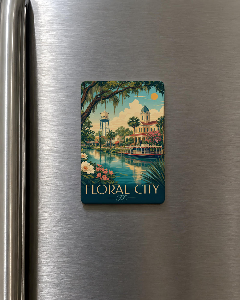 Floral City Florida Fridge Magnet, Floral City FL Souvenir Magnet, Florida Travel Gift, Hometown Keepsake Magnet