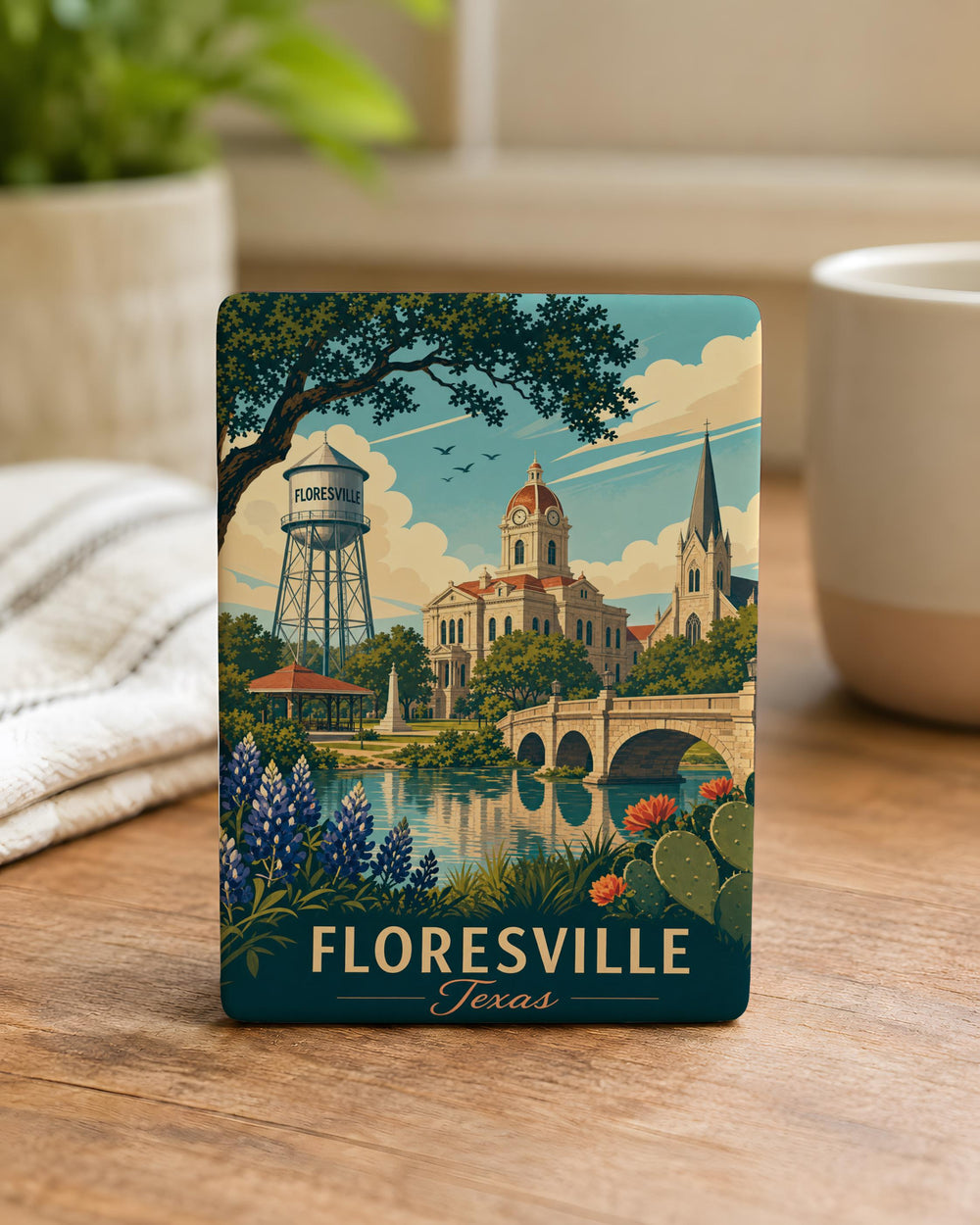 Floresville TX Fridge Magnet, Floresville Texas Souvenir Magnet, Wilson County Travel Gift, Hometown Keepsake Magnet