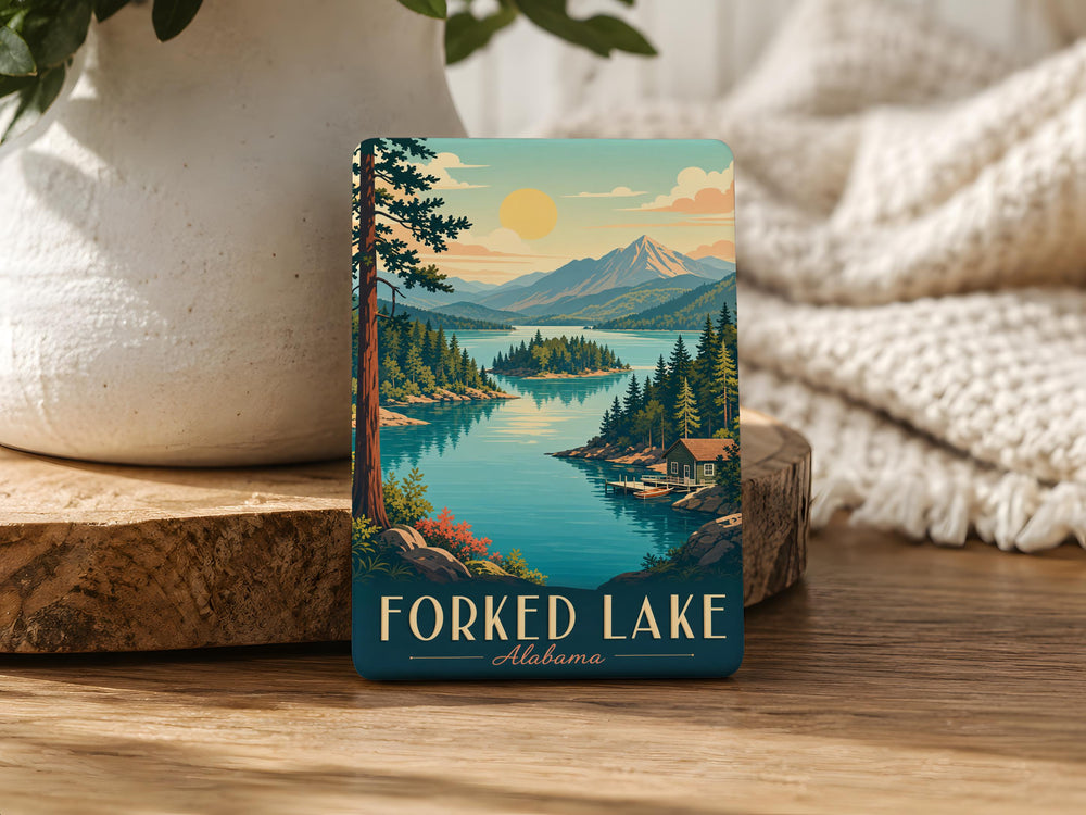 Forked Lake Fridge Magnet, Adirondack Lake Souvenir Magnet, New York Lake Destination Magnet, Lakeside Travel Gift