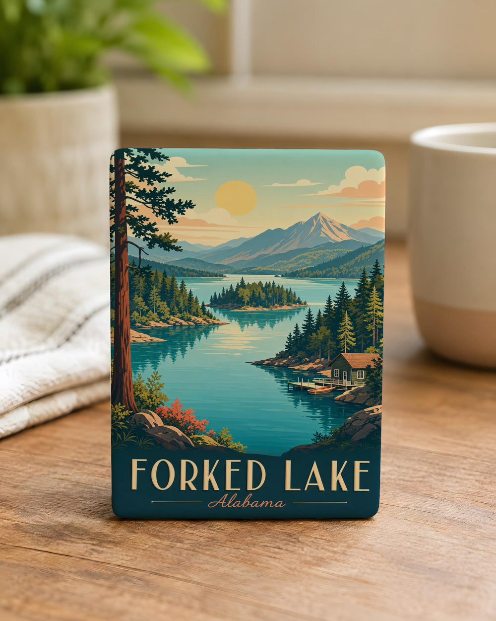 Forked Lake Fridge Magnet, Adirondack Lake Souvenir Magnet, New York Lake Destination Magnet, Lakeside Travel Gift