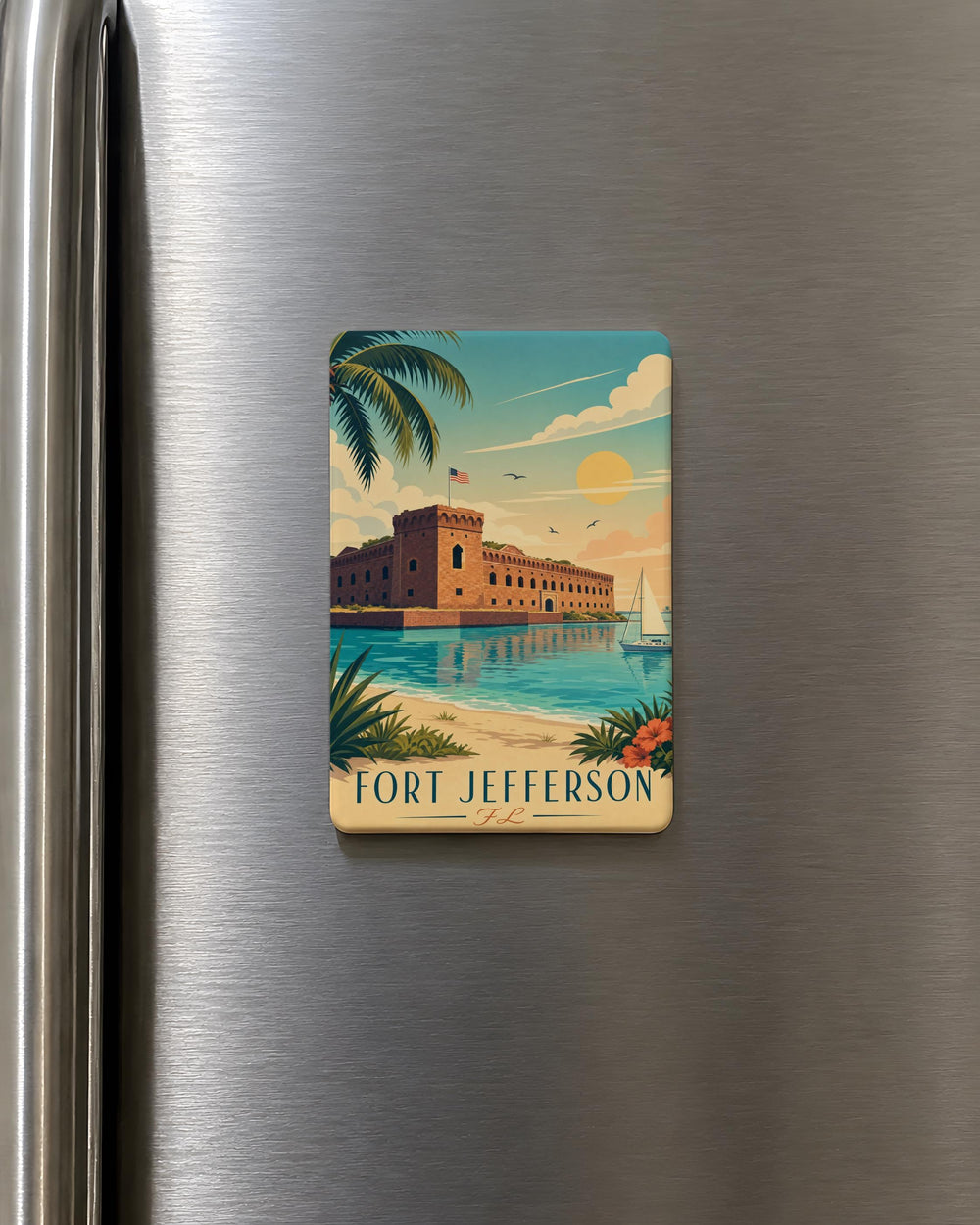 Fort Jefferson Florida Fridge Magnet, Dry Tortugas National Park Souvenir, Historic Coastal Fort Travel Keepsake Gift