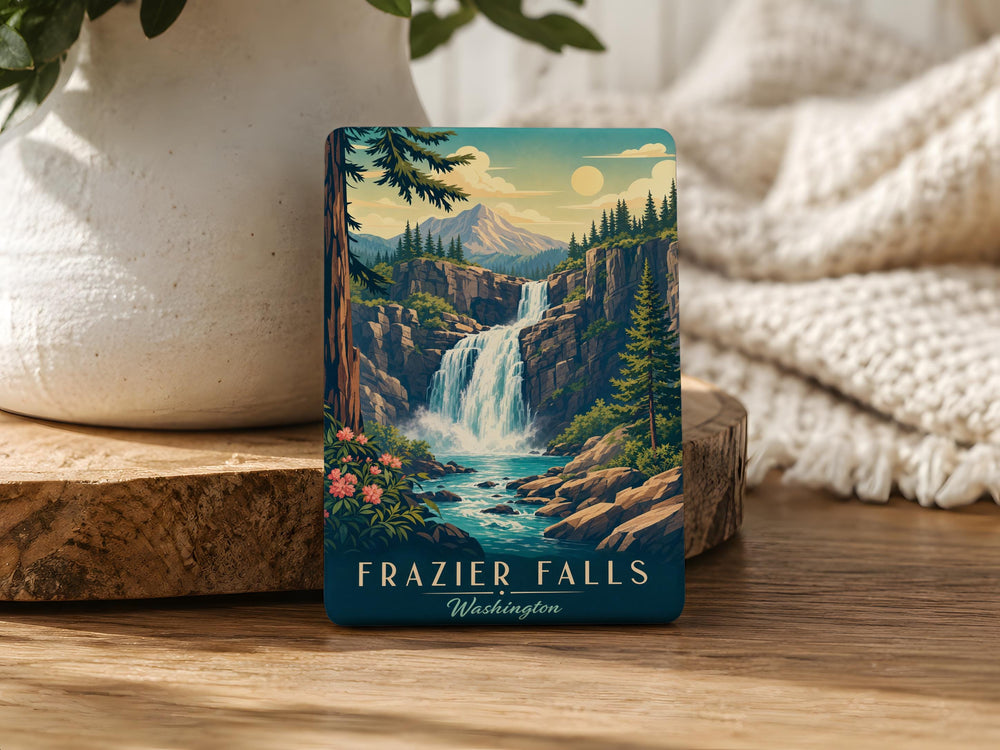 Frazier Falls Fridge Magnet, Waterfall Nature Souvenir, Mountain Stream Scenic Travel Gift