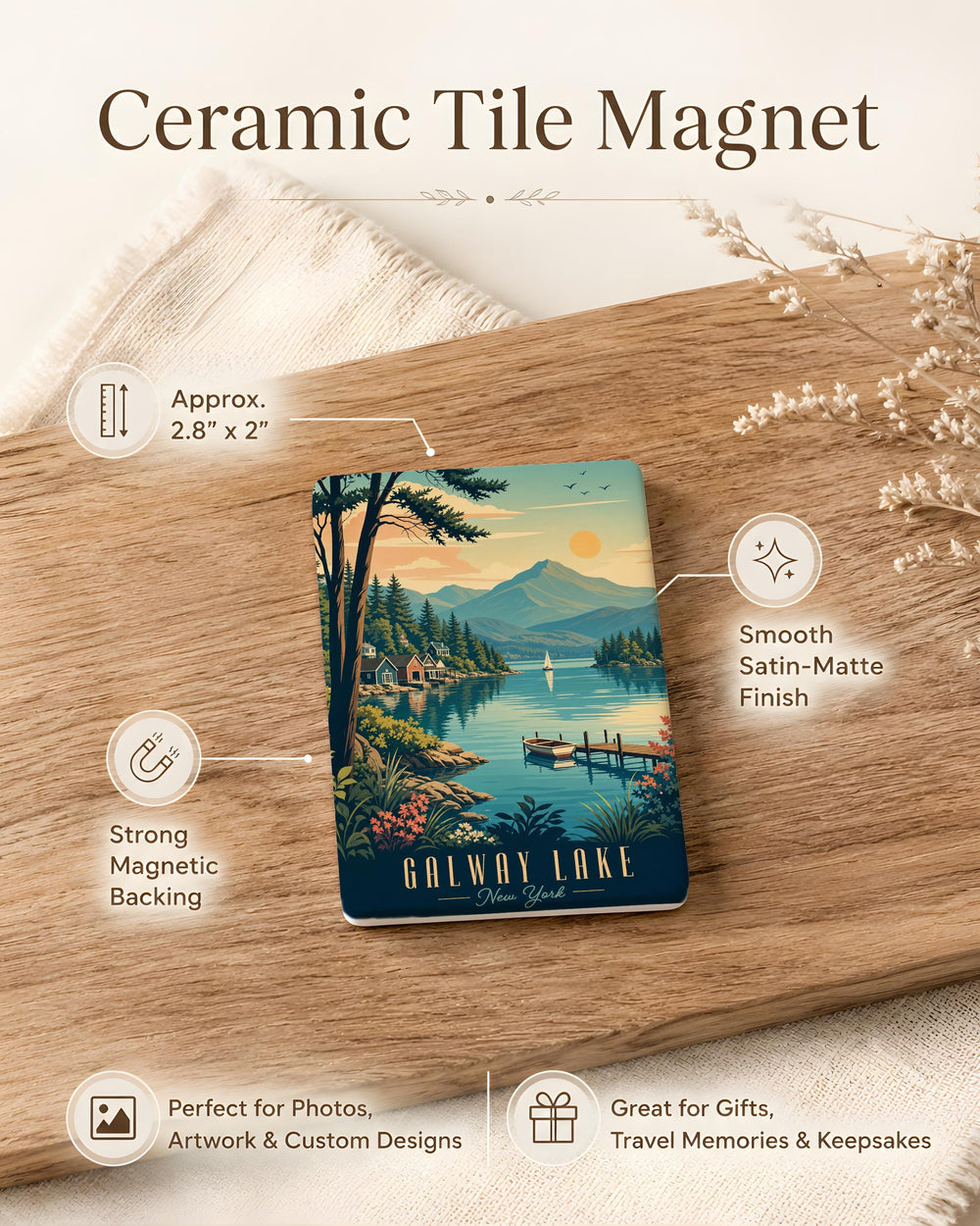 Galway Lake Fridge Magnet, Ireland Lakeside Souvenir Magnet, Galway County Travel Keepsake Magnet