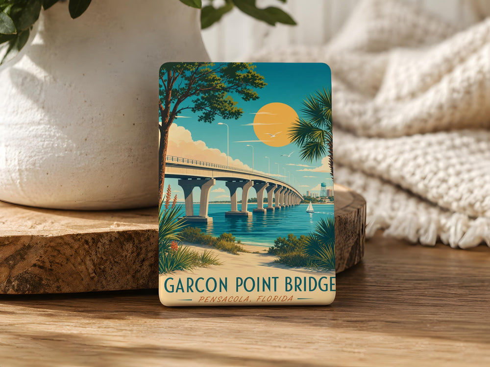 Garcon Point Bridge Fridge Magnet, Florida Bridge Souvenir Magnet, Santa Rosa Sound Landmark Gift, Coastal Travel Keepsake