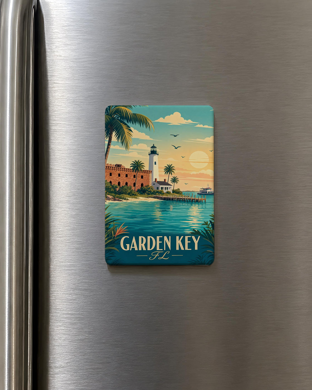 Garden Key Florida Fridge Magnet, Florida Keys Souvenir Magnet, Tropical Island Travel Gift, Key West Vacation Keepsake