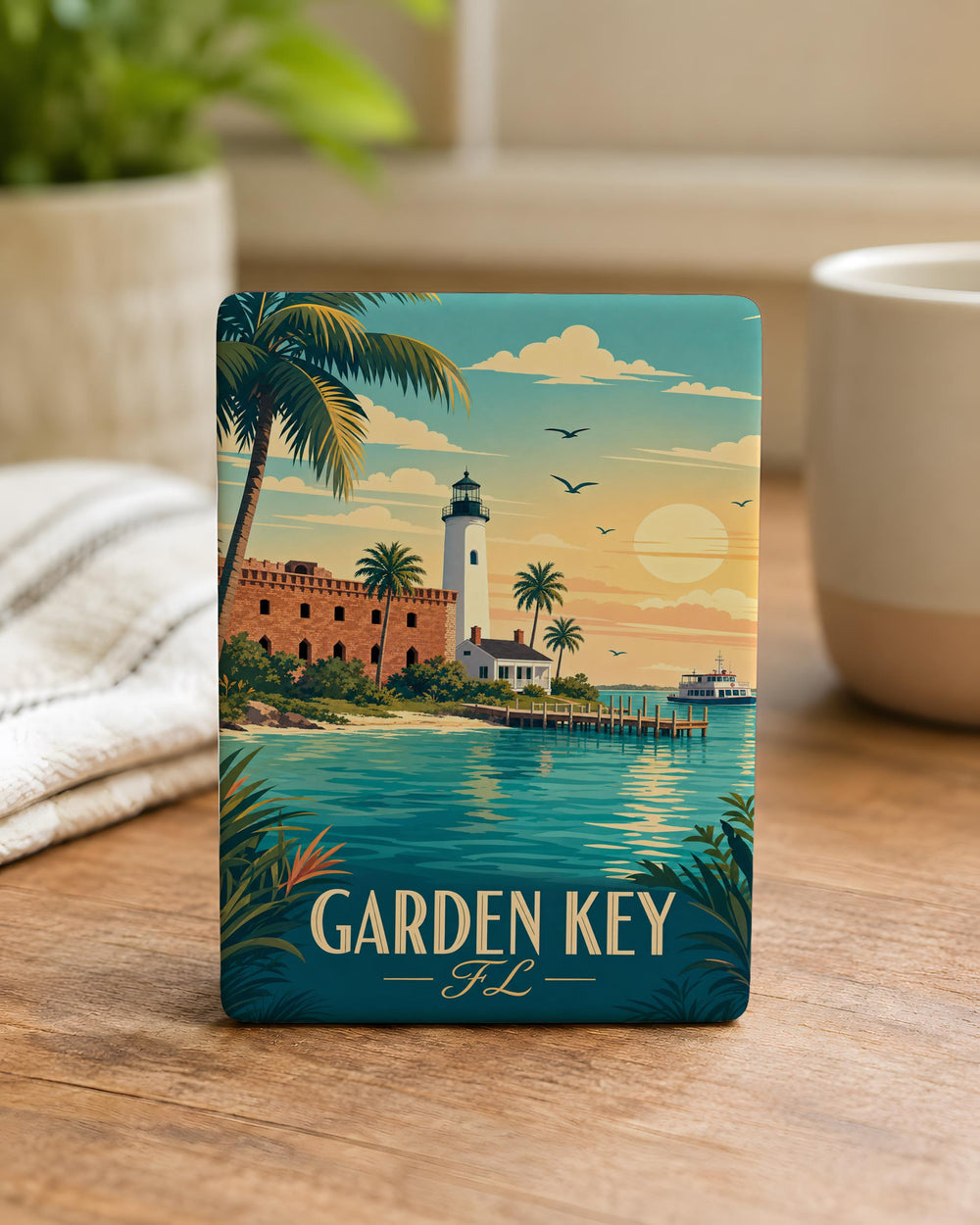 Garden Key Florida Fridge Magnet, Florida Keys Souvenir Magnet, Tropical Island Travel Gift, Key West Vacation Keepsake
