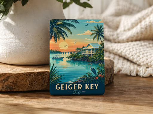 Florida Keys Geiger Counter Fridge Magnet, Florida Key West Souvenir Magnet, Radiation Detector Travel Gift Magnet