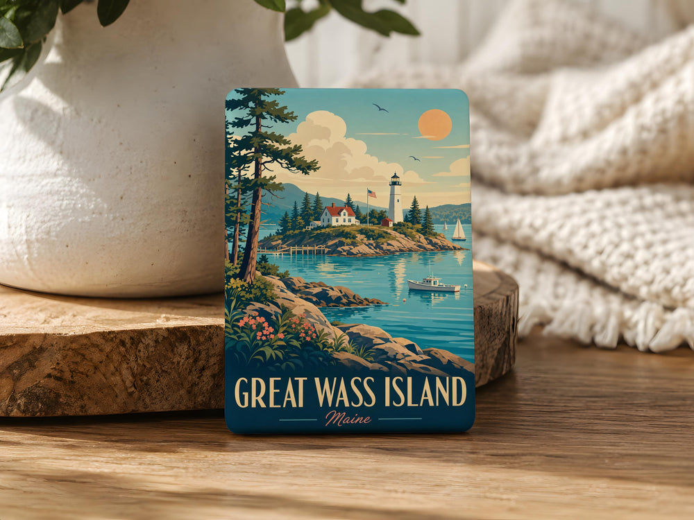 Great Wass Island Fridge Magnet Maine Coastal Island Souvenir Great Wass Island Preserve Nature Travel Gift