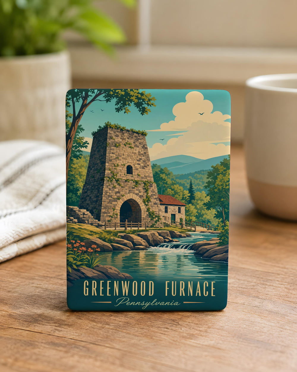 Greenwood Furnace Fridge Magnet, Greenwood Furnace State Park Souvenir Magnet, Pennsylvania Travel Keepsake Magnet