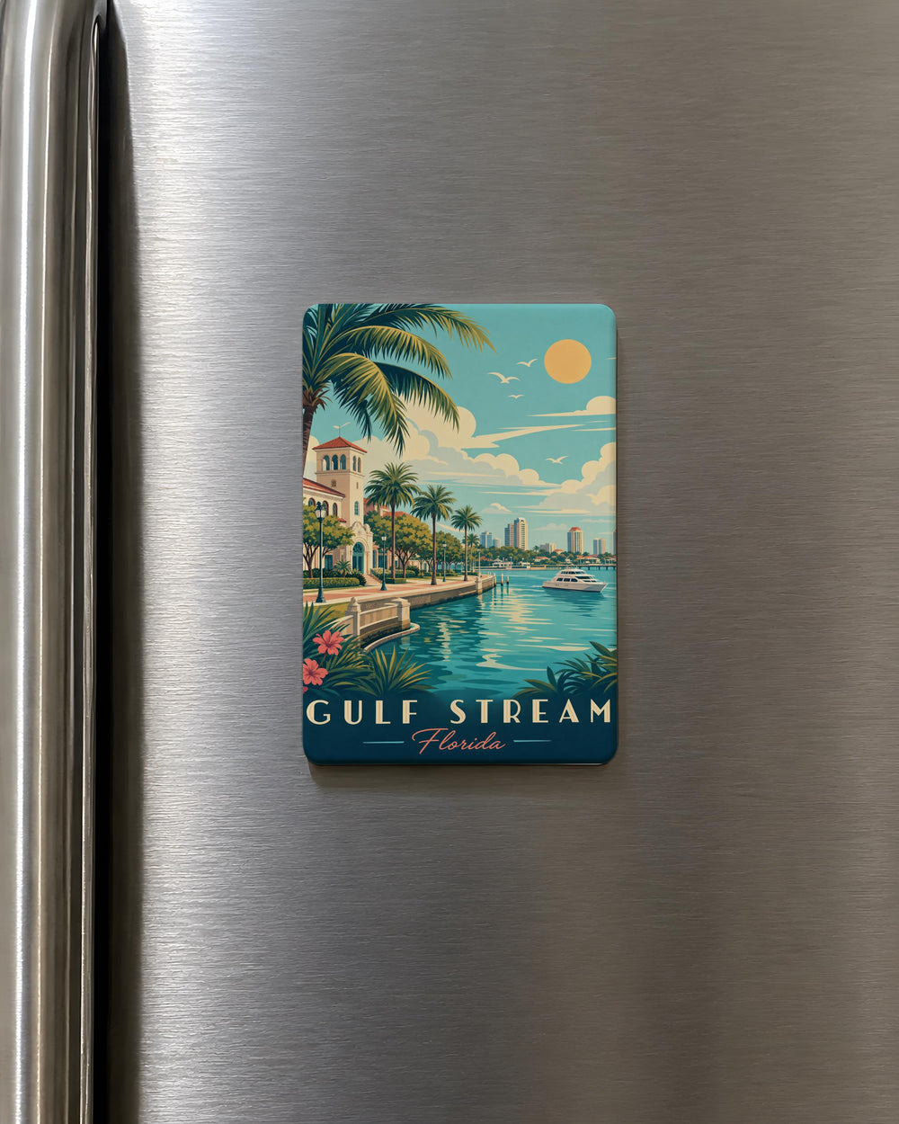 Gulf Stream Florida Fridge Magnet, Ocean Current Map Magnet, Florida Coast Nautical Souvenir Magnet