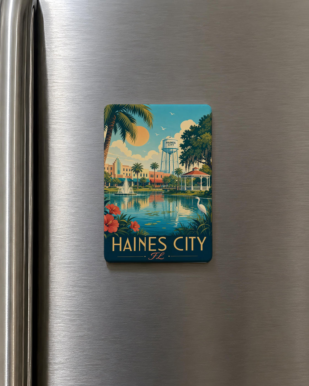 Haines City FL Fridge Magnet, Haines City Florida Souvenir Magnet, Polk County Travel Gift, Vacation Keepsake Magnet