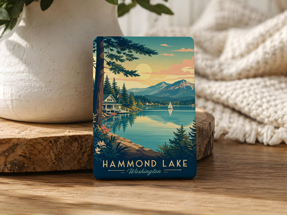 Hammond Lake Fridge Magnet, Hammond Lake Souvenir Magnet, Lake Lover Gift, Outdoor Adventure Refrigerator Magnet