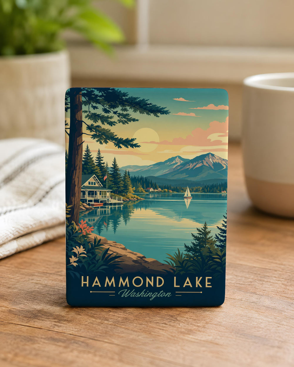 Hammond Lake Fridge Magnet, Hammond Lake Souvenir Magnet, Lake Lover Gift, Outdoor Adventure Refrigerator Magnet