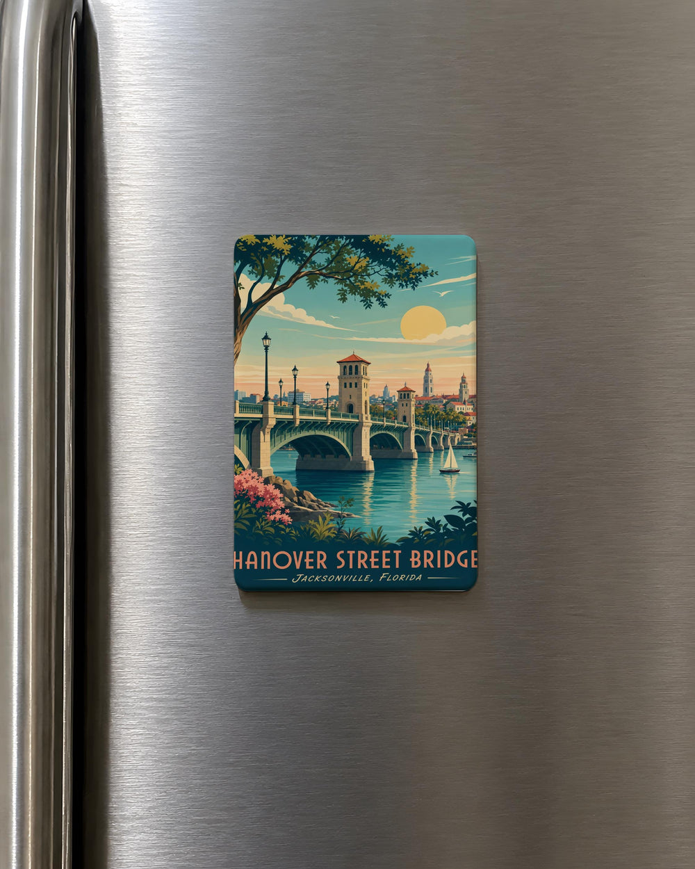 Hanover Street Bridge Fridge Magnet, Bridge Landmark Souvenir, City Bridge Travel Keepsake Magnet
