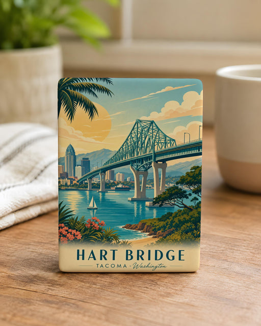 Hart Bridge Fridge Magnet, Jacksonville Florida Bridge Souvenir Magnet, River Crossing Landmark Travel Keepsake