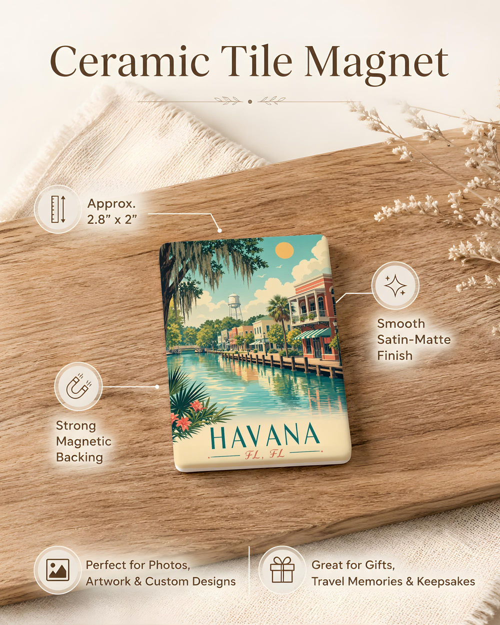 Havana Florida Fridge Magnet, Havana FL Souvenir Magnet, Small Town Travel Keepsake, Florida Gift Magnet