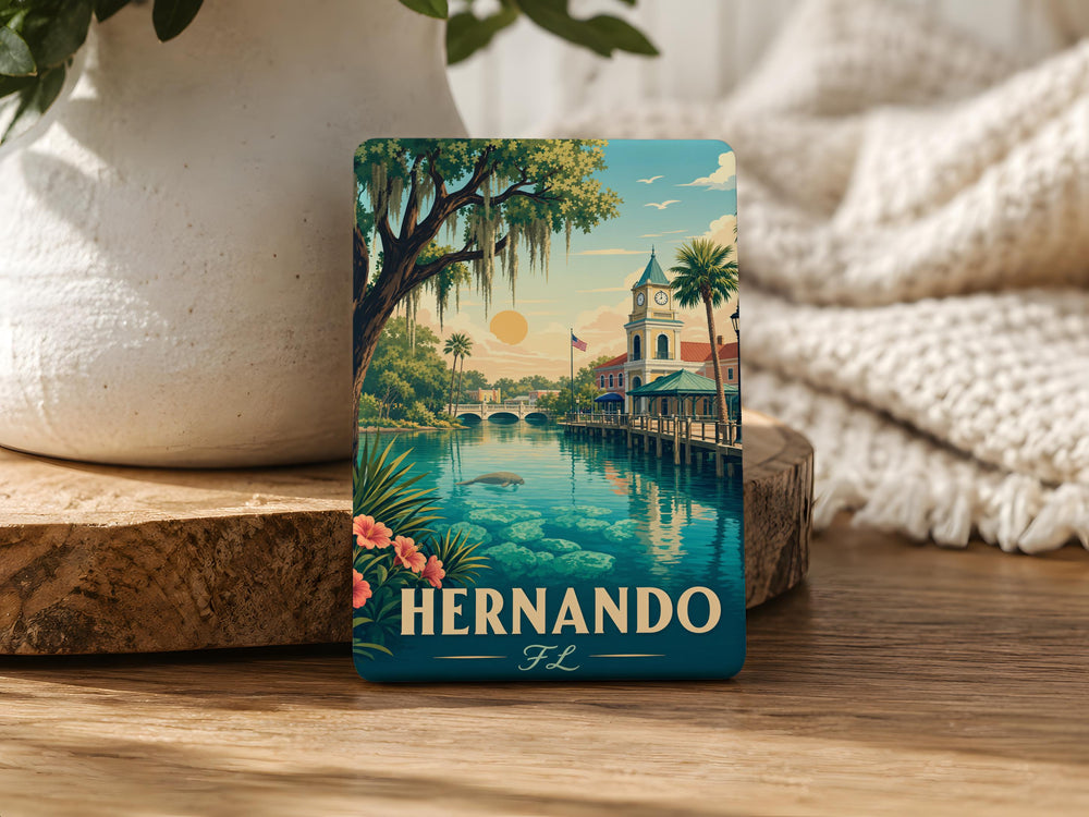 Hernando Florida Fridge Magnet, Hernando FL Souvenir Magnet, Florida Travel Gift, Hernando County Keepsake Magnet