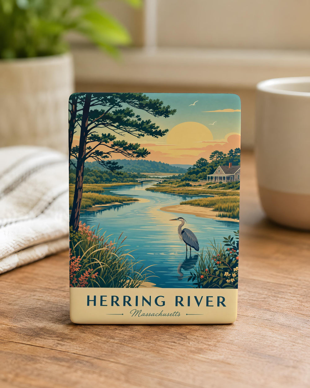 Herring River Fridge Magnet, River Landscape Souvenir Magnet, Nature Travel Keepsake, Coastal River Decor Magnet