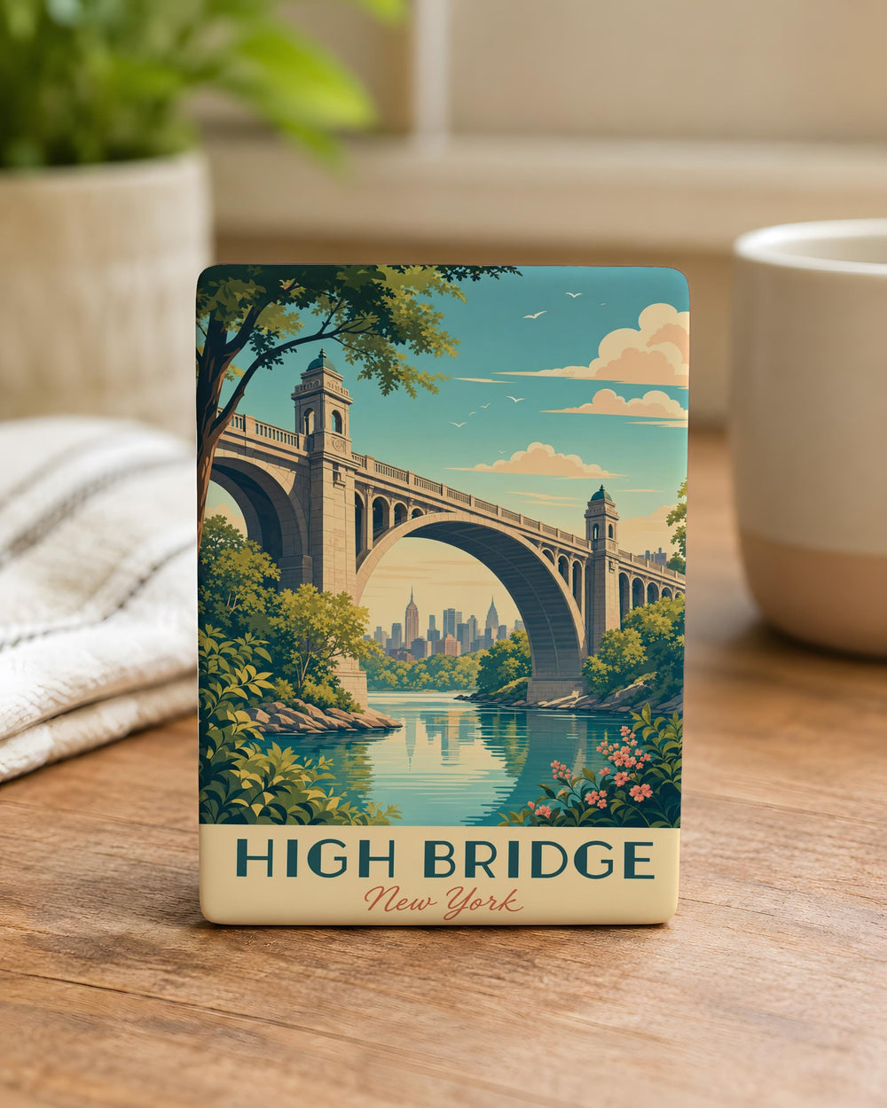High Bridge NYC Fridge Magnet, New York City Landmark Souvenir, Harlem Bridge Keepsake, NYC Travel Gift Magnet