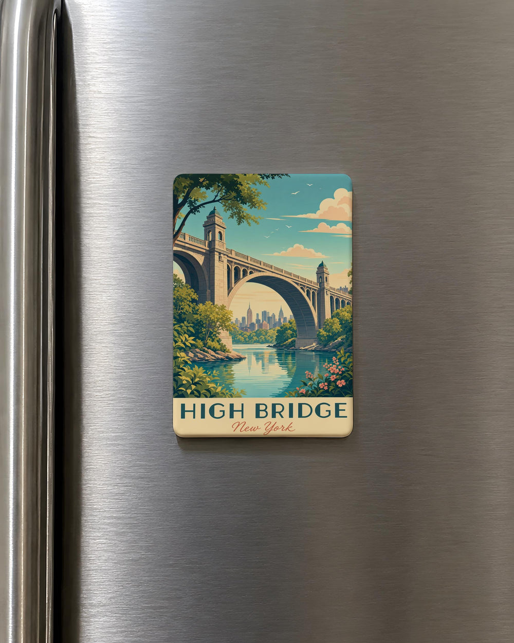 High Bridge NYC Fridge Magnet, New York City Landmark Souvenir, Harlem Bridge Keepsake, NYC Travel Gift Magnet