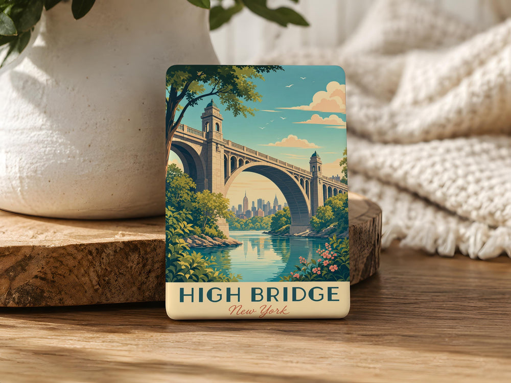 High Bridge NYC Fridge Magnet, New York City Landmark Souvenir, Harlem Bridge Keepsake, NYC Travel Gift Magnet