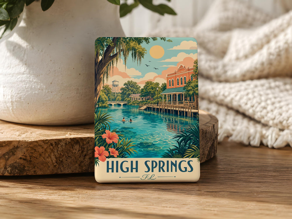 High Springs FL Fridge Magnet, Florida Souvenir Magnet, High Springs Florida Travel Gift, Small Town Keepsake Magnet