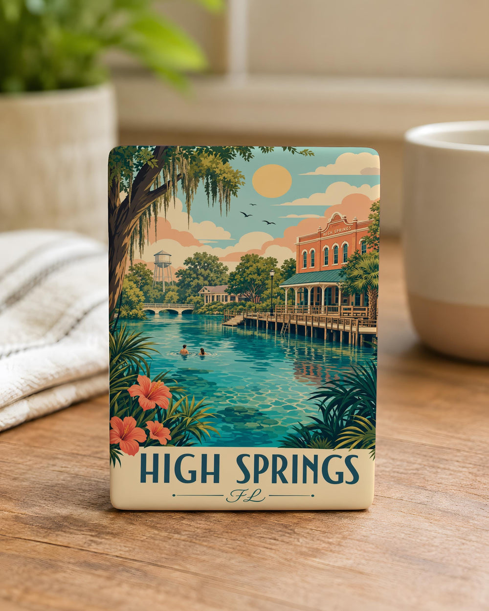 High Springs FL Fridge Magnet, Florida Souvenir Magnet, High Springs Florida Travel Gift, Small Town Keepsake Magnet