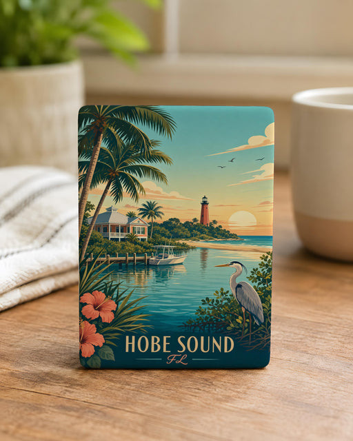 Hobe Sound FL Fridge Magnet, Florida Coastal Town Souvenir Magnet, Hobe Sound Florida Travel Gift, Beach Vacation Keepsake Magnet