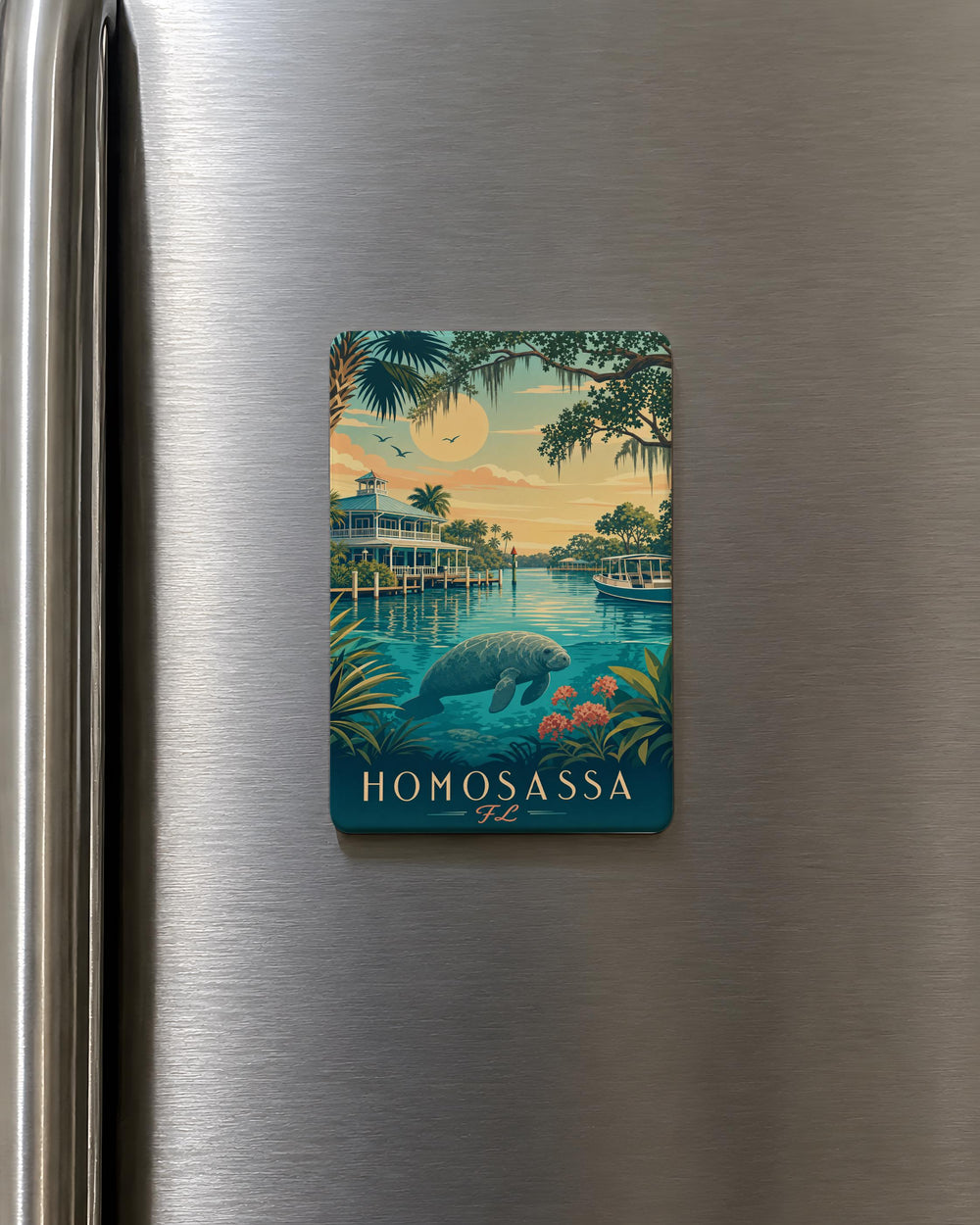Homosassa Florida Fridge Magnet, Homosassa FL Souvenir Magnet, Florida Travel Gift, Coastal Town Keepsake Magnet